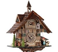 Horloge coucou mécanique traditionnel 8 jours chalet cloche 42 cm