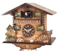Horloge coucou mécanique traditionnel chalet 1 jour 20 cm