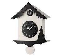 Horloge coucou moderne en bois laqué blanc et noir chalet suisse