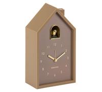 Horloge coucou moderne, modèle "Cuckoo Oro", couleur marron, dimensions : 15 x 11,5 x 20 cm