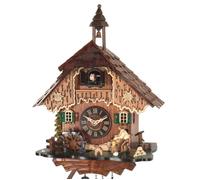 Horloge coucou musical bûcheron et clocheton 35 cm