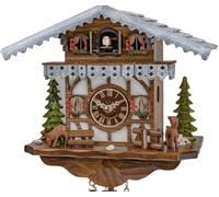 Horloge coucou musical chalet enneigé 27 cm