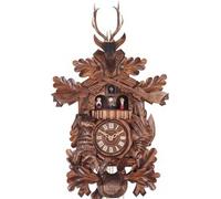 Horloge coucou musical tête de cerf trophée de chasse 54 cm