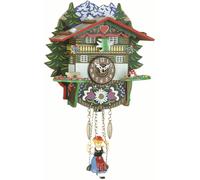 Horloge coucou suisse, mouvement à quartz, son du coucou, bois