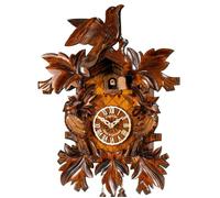 Horloge coucou traditionnel en bois 3 oiseaux 40 cm