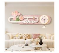 Horloge cuisine Grande applique murale avec horloge et télécommande | Applique murale d'horloge murale d'art(Pink,XXL)