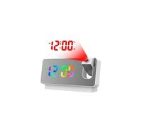 Horloge de bureau LED avec grand écran, projection murale claire pour chambre, affichage de la température intérieure, format portable