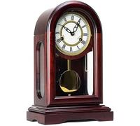 Horloge De Bureau Mécanique Vintage avec Pendule en Laiton Et Porte Vitrée - Pièce De Décoration Classique pour Intérieurs élégants Roman Numerals