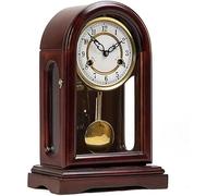 Horloge De Bureau Mécanique Vintage avec Pendule en Laiton Et Porte Vitrée - Pièce De Décoration Classique pour Intérieurs élégants Arabic Numerals