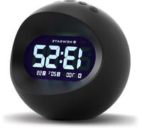 Horloge de bureau numérique à écran LCD noir