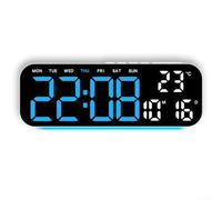 Horloge de Bureau Plastique pour alarme Double Horloge de Bureau(Blue) | pour alarme indépendante, fonction snooze réglable, pour réveil progressif, pour idéal couples, horaires décalés