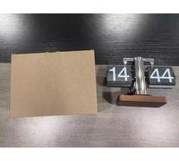 Horloge de bureau pliante, décor vintage, robuste, acier inoxydable, mécanique, digitale, tourne-page de table, fonctionne sur piles, petite, avec socle en bois, idée cadeau