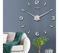 Horloge de chambre à faire soi-même, horloge murale, horloges murales pour le bureau, le salon ou la chambre à coucher, horloge cadeau, article de décoration intérieure (argent)