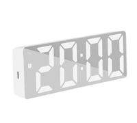 Horloge de chambre avec date | Minuterie de bureau miroir LED | Horloge d'affichage de la température | Minuterie miroir de table | Réveil numérique lumineux | Polyvalent et multifonctionnel pour la d