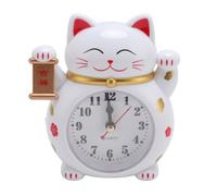 horloge de chat chanceux Horloge chat porte-bonheur en plastique précis, joli dessin animé, linge pendule YF2025B
