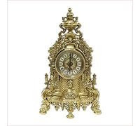 Horloge de cheminée en laiton or massif style français pendule horloge baroque hauteur: 42 cm Gründerzeit Art nouveau style antique NOUVELLE Horloge de table en laiton 82103