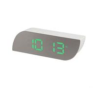Horloge de chevet LED Mode nuit Auto Dimm 15 x 4,9 cm (vert) | Double alimentation, 3 piles AA ou câble USB, écran d'arrêt automatique pour batterie, coque en plastique durable