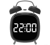 Horloge de chevet numérique à grands chiffres LED lumineux (A) | Grands chiffres éclairés, lecture facile jour/nuit, affichage LED lumineux, visibilité claire, style moderne