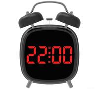 Horloge de chevet numérique à grands chiffres LED lumineux (D) | Grands chiffres éclairés, lecture facile jour/nuit, affichage LED lumineux, visibilité claire, style moderne