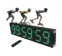 Horloge de chronométrage à LED de 15,2 cm avec télécommande et affichage à | Compte à rebours, compte à rebours, chronomètre et horloge 12/24 heures avec 3 niveaux de luminosité et boîtier étanche pour