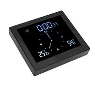 Horloge de Douche TS-WP10, Minuterie Numérique étanche avec Affichage de l'humidité et de la Température, pour Salle de Bain, 3.5x10.5x11.5cm (Black)