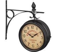 Horloge de gare double face noire