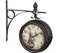 Horloge de gare double face noire