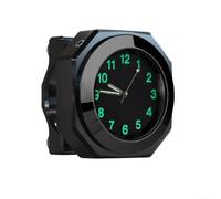 Horloge de moto, montre de guidon, quartz étanche, alliage d'aluminium, lumineuse pour cadran, IPX7 résistante aux intempéries, pour barres de vélo de 22 à 28 mm (noir)