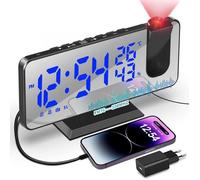 Horloge de Projection, Multi-Fonction LCD Digital Wall Projection Voix parlante Affichage de la température LED Réveil