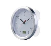 St. Leonhard Horloge de salle de bains étanche radio-pilotée avec thermomètre-hygromètre - blanc