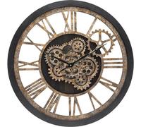 Horloge de style cottage rétro au design vintage pour le salon, la cuisine, le bureau ou l'école - Noir, 45,5 cm