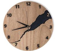 Horloge de surveillance à quartz avec fonction réveil et décor en bois, horloge murale moderne sans tic-tac mécanique, pour le bureau, le coin salon, la salle à manger, la salle d'étude ou la chambre