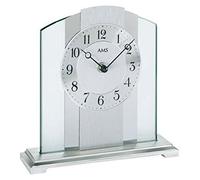 Horloge de table 20x20 cm, mécanisme à quartz, base en métal brossé