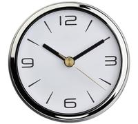 Horloge de table analogique, en aluminium, argentée, dimensions 94 x 94 x 61 mm, antidérapante, design moderne