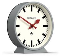 Horloge de table au design inspiré des horloges de gare, couleur grise, dimensions : 17x16x6 cm
