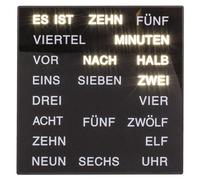 Horloge de table avec affichage numérique, 20x20 cm, en plastique, de couleur noire