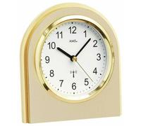 Horloge de table avec mécanisme à quartz, en bois et aluminium, dimensions 13x13x6 cm