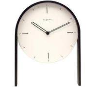Horloge de table design en bois blanc, silencieuse, 27 x 21 x 6,5 cm, style minimaliste