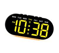 Horloge de table électronique avec veilleuse, grand affichage LED de la date, de l ' heure et de la température, améliore la décoration de la maison, ornement de bureau, horloge design moderne