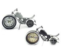 Horloge de table en fer, noir et gris, dimensions : 38,5 x 54 x 32 cm