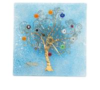 Horloge de table en verre de Murano, avec mouvement silencieux, dimensions 19x19 cm, fabrication artisanale