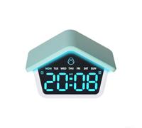 Horloge de table LED design maison veilleuse luminosité réglable multicolore lumière d'ambiance avec fonction snooze grand écran pour chambre à coucher décoration d'intérieur (bleu)