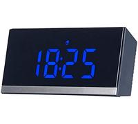 Infactory Horloge de table radio-pilotée à LED - Noir / Bleu