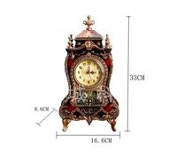 Horloge de Table Rétro Européenne Cloche Musicale Décorative marron | Style Antique, Fabrication en Plastique, Pose Stable sur Console ou Cheminée, au Bureau et Bibliothèque, sans Pile