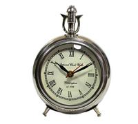 Horloge de table vintage, 7 pouces, design rétro en chrome