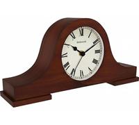 Horloge de table vintage en bois, couleur marron, chiffres romains, fonctionnement silencieux