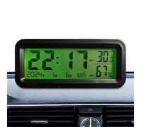 Horloge de voiture LED à énergie solaire - Décoration intérieure - Format 24 heures - Pour camion, véhicule, scooter, SUV, pickup, berline, sortie d'air