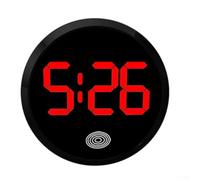 Horloge de voiture lumineuse à LED avec tête de compteur électronique en alliage tactile - Horloge numérique créative pour fournitures automobiles - Horloge de voiture fantaisie (lumière noire rouge)