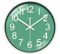 Horloge décorative analogique moderne, 20 cm, verte, pour le salon, la salle à manger, le bureau, la chambre à coucher, les établissements scolaires