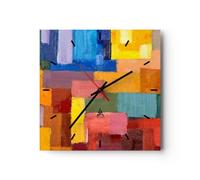Horloge Décorative Moderne Carrée 40x40 cm Abstrait Art - 3703